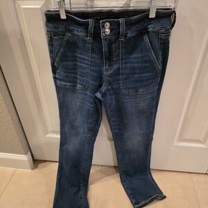 American Eagle Outfitters Women's Blue Next Level Stretch Jeans